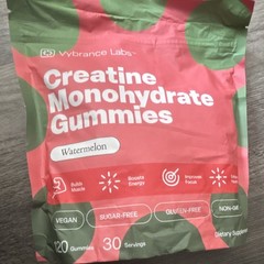 Vybrance Labs Creatine Monohydrate Gummies Watermelon 120ct 30 Serv Vegan