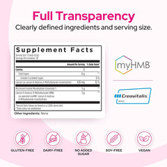Creatine HMB Powder, 5g Creatine Monohydrate With 3g HMB, Creatvitalis And myHMB