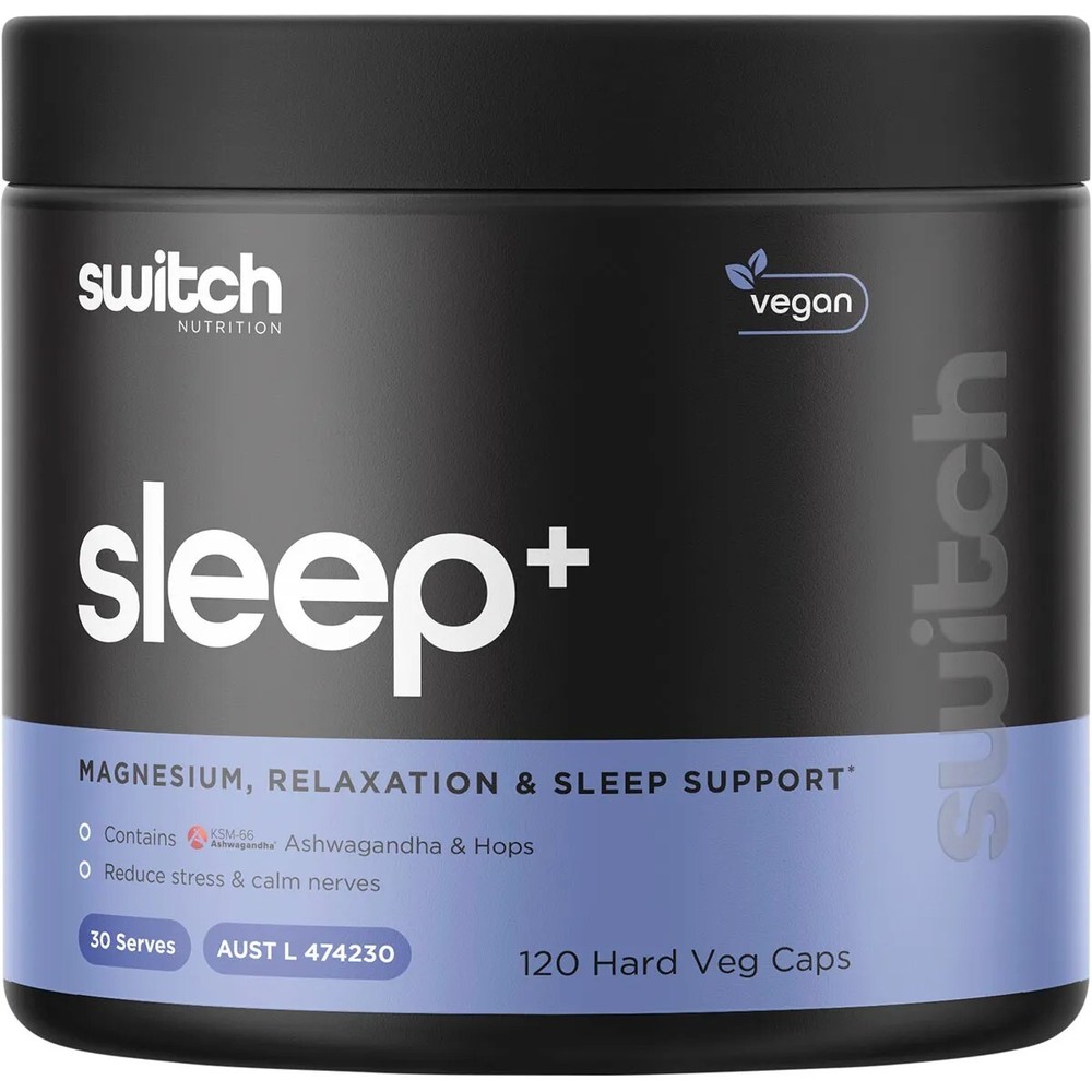 New Switch Nutrition Sleep+ Magnesium 120 Capsules Relaxation & Sleep Support