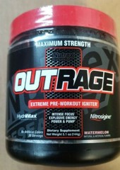 NUTREX – OUTRAGE – Extreme Pre-Workout Igniter – Watermelon – 30 Serv – 11/2024