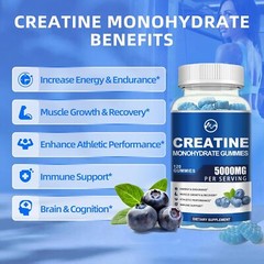 Creatine Monohydrate Blueberry Gummies – Enhance Brain Function + Build Muscle