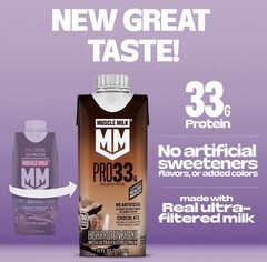 Muscle Milk Pro 33g High Protein Shake Chocolate Ultra Filtered Milk 11oz 4 Pack