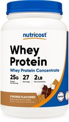 Nutricost Whey Protein Concentrate Powder (S’mores) 2LBS – 25g of Protein