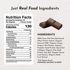 Just Ingredients Chocolate Protein Powder | Grass-Fed Whey Protein | Chocolate