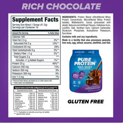 2 Pack Pure Protein 100% Whey Protein Powder, Rich Chocolate,25g Protein,1.75lb