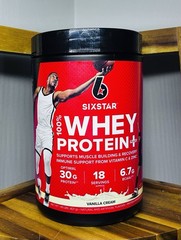 SixStar 100% Whey Protein Plus 30g VANILLA CREAM Flavor 1.81lbs- NEW SEALED-