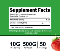 FDC Creatine Monohydrate 500g (18OZ) , Micronized powder Strawberry Flavored