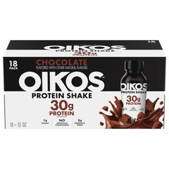 HIGH PROTEIN SHAKE 30G OIKOS DRINKS CHOCOLATE SHAKES LOW SUGAR MUSCLE GAIN 18 PK