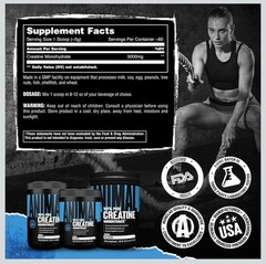 Animal 100% Pure Creatine Monohydrate Powder, Unflavored, 10.58 oz (300 g)