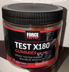 Force Factor Test X180 Gummies 60 Total Berry Punch New, Sealed, Best By 04/2024