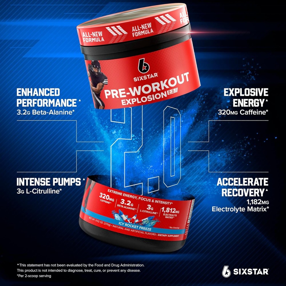 Pre-Workout Energy Powder for Men & Women – ICY Rocket Freeze (30 Servings)