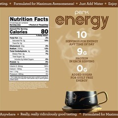 Perk Energy Original Dutch Hot Cocoa Flavored Drink Powder (10 Servings)