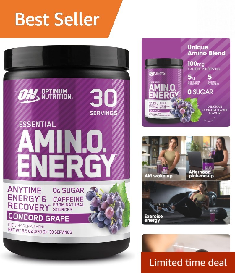 Concord Grape Amino Energy – 30 Servings of Keto-Friendly Focus & Energy Formula