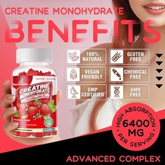 Creatine Monohydrate Gummies Complex, 90 Strawberry Gummies, Exp 11/26