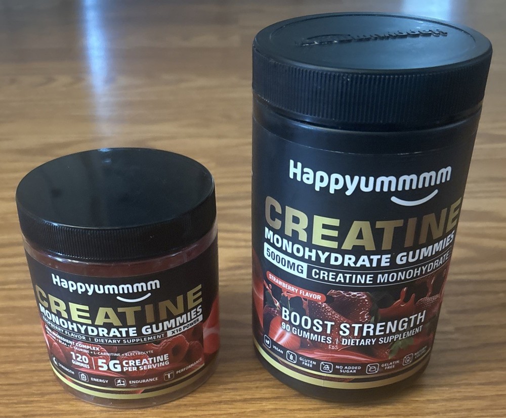 2x Happyummmm Creatine Monohydrate 210ct Gummies 5000MG Strawberry & Raspberry