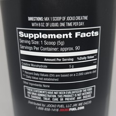 JOCKO FUEL Creatine Monohydrate Powder Unflavored 16oz Muscle Strength