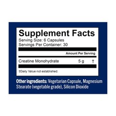 Vega Creatine Monohydrate Capsules, 5g Micronized Creatine Powder per Serving…