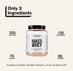 NAKED Strawberry Whey Protein Powder, 25g Protein, 24 Servings