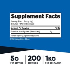 Pure Creatine Monohydrate Powder 1KG for Muscle Growth