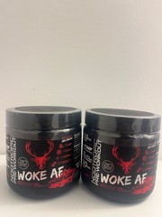 2 Woke AF Cherry Candy Pre-Workout Powder 8.6oz Both EXP: 10/27 New & Sealed