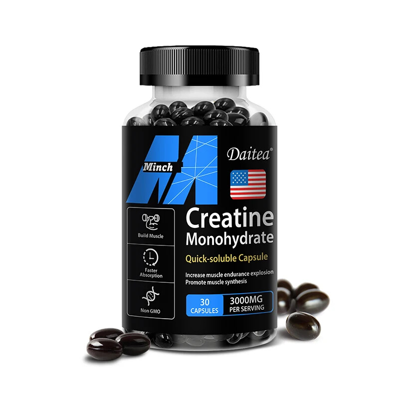 Creatine Monohydrate Supplements Boost Strength Muscle Explosion 30-120 Capsules