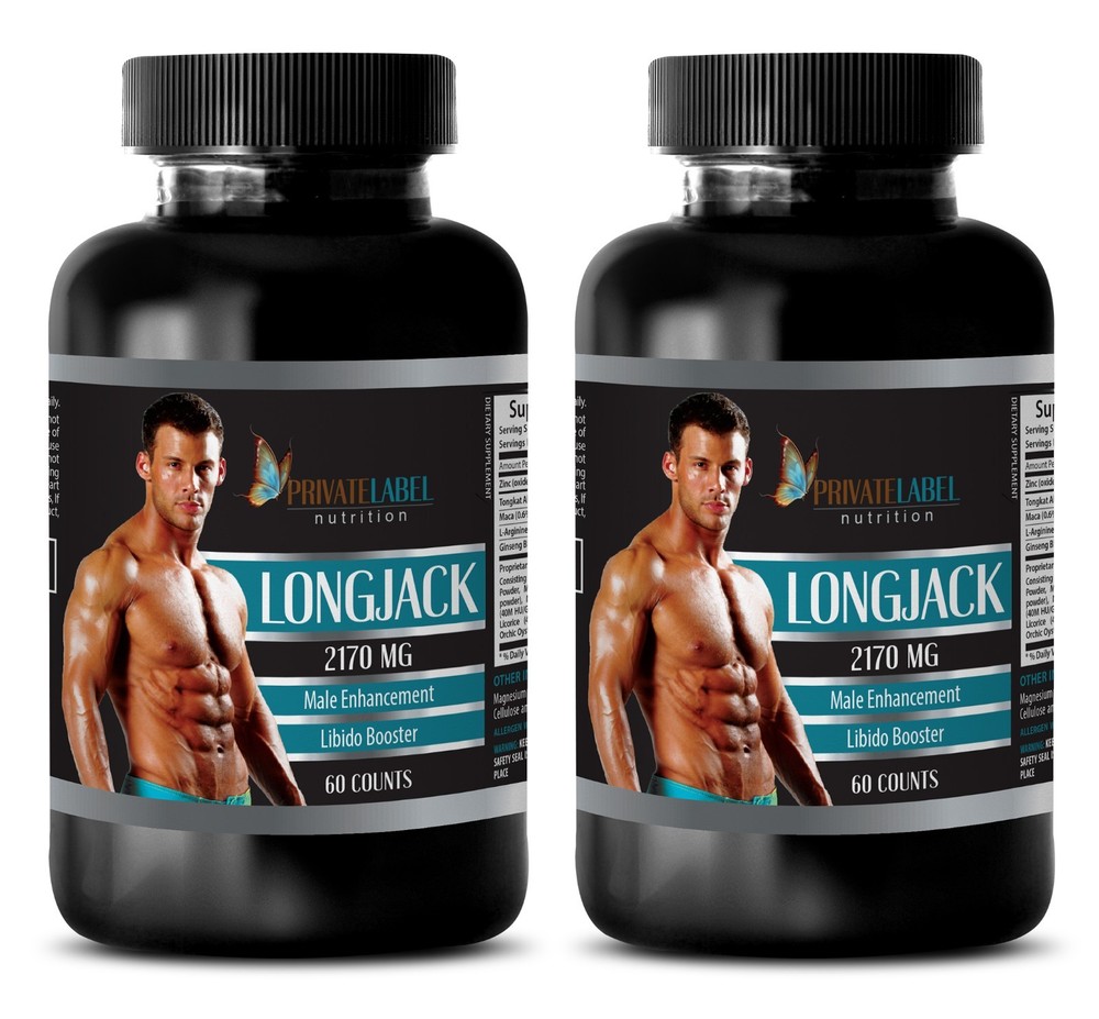 male boost pills – LONGJACK 2170mg – male potency health support – 2 Bottles