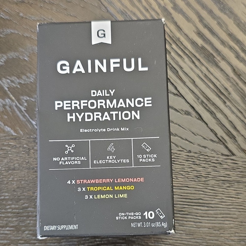 Gainful Electrolyte Hydration Drink Mix Variety 10 Stick Packs 3.01 oz