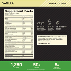 Optimum Nutrition Serious Mass Weight Gainer, Vanilla, 3 lb