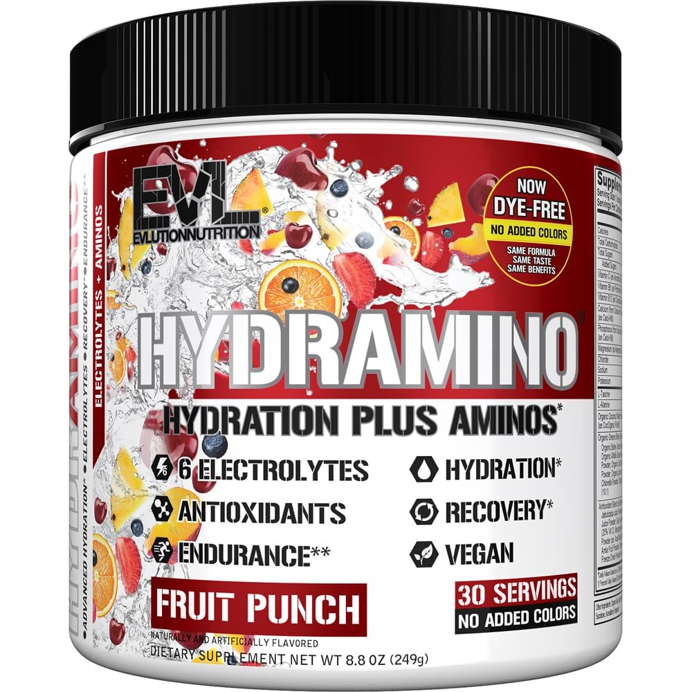 Evlution Nutrition HYDRAMINO Complete 8.8 Ounce (Pack of 1), Fruit Punch