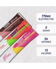 4 x Real Ketones SHIFT Variety Pack, 3 Flavors, 120 Days Supply Packets, Exp 28