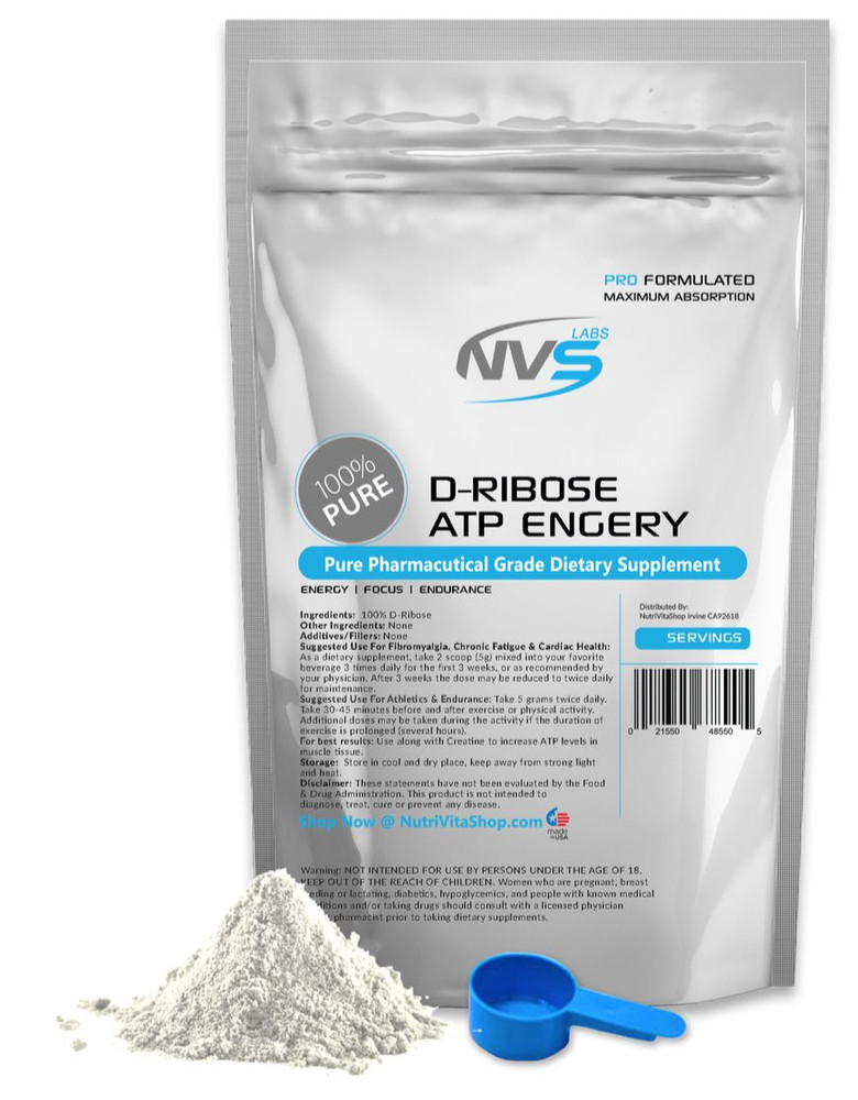 8.8oz (250g) NVS 100% PURE D-RIBOSE ENERGY & ENDURANCE