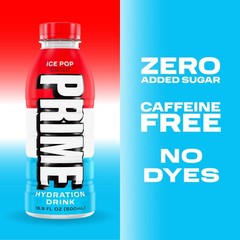 PRIME Hydration ICE POP | Sports Drinks | Electrolyte 16.9 Fl Oz (Pack of 12)