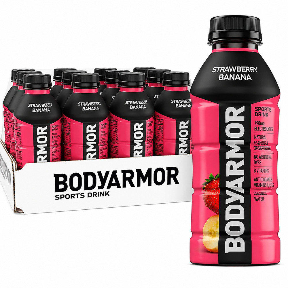 BODYARMOR Sports Drink Strawberry Banana Electrolyte Drink 16oz Bottles Pack of