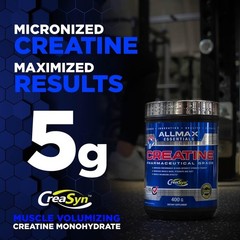 ALLMAX Creatine Monohydrate Powder, Micronized, Unflavored, 400 g