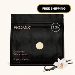 Promix Grass-Fed Whey Isolate Protein Powder French Vanilla 2.5lb – 30g Protein