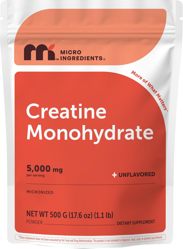 Creatine Monohydrate Powder 500 Grams (1.1 Lb), 5000Mg per Serving, Micronized C