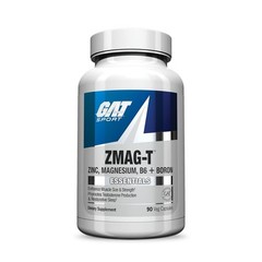 GAT Sport Essentials ZMAG-T Zinc, Magnesium, B6 + 90 Count (Pack of 1), Red
