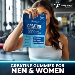 Creatine Gummies 5000mg, 30 Servings Creatine Monohydrate Gummies – Third-Par…