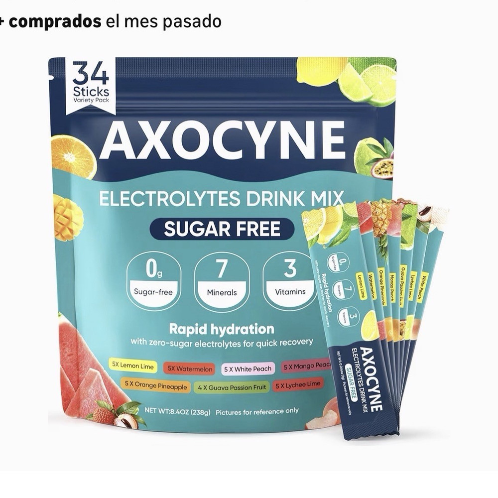 AXOCYNE Sugar-Free Electrolytes Powder 34 Sticks Variety Pack