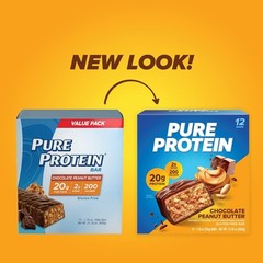 Pure Protein Chocolate Peanut Butter Bars – 20g Protein, Gluten Free