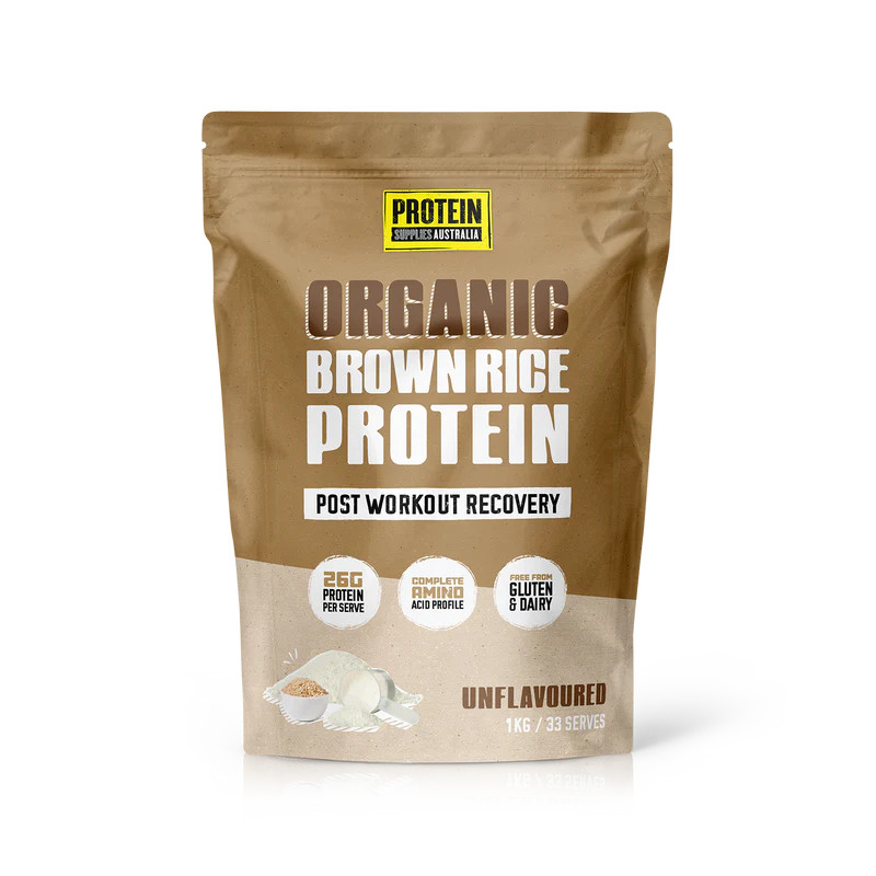 NEW Protein Supplies Australia Organic Brown Rice Protein Unflavoured 1kg