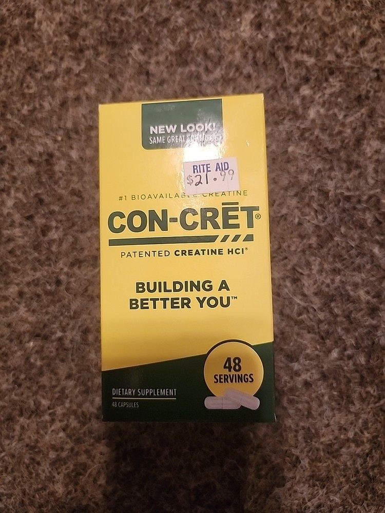 Con-Cret Concentrated Pure Creatine HCI• 48 Capsules• Expires 08/2026