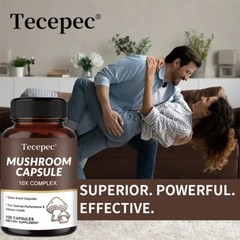 10x Mushroom Complex Supplement, Lions Mane, Reishi, Shiitake, Immune Capsule