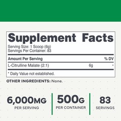 Type Zero Clean L-Citrulline Malate 2:1 Powder Drink Mix (500g) Unflavored