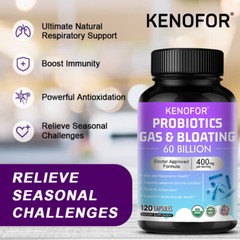 60 BILLION Prebiotic & Probiotics, Gas, Constipation & Bloating Relief