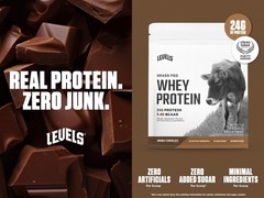 Levels Grass Fed Whey Protein Powder No Artificials 24G of Protein Double Cho…