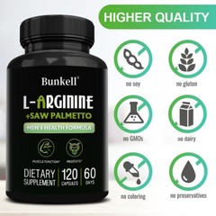 L Arginine Saw Palmetto for Men Prostate Health – Nitric Oxide & Muscle Support