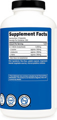 BCAA 1000Mg, 500 Capsules (250 Serv), 2:1:1 Branched Chain Amino Acids (500Mg of