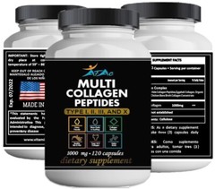 Super collagen 120 caps hidrolizate skin nails hair vitamin collagen peptides