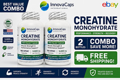 InnovaCaps International Creatine Monohydrate 750mg 180 Caps Made in USA GMP